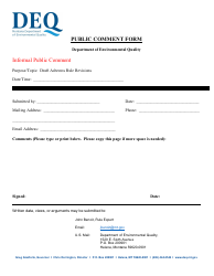 Document preview: Public Comment Form - Montana