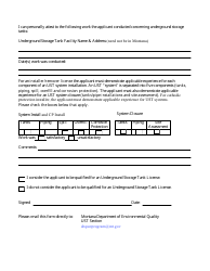 Installer/Remover, Cathodic Protection Installer License Application Reference Form - Montana Underground Storage Tank Program - Montana, Page 2
