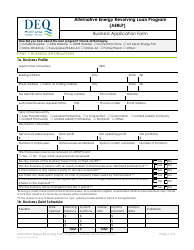 Document preview: Business Application Form - Alternative Energy Revolving Loan Program (Aerlp) - Montana
