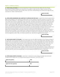 Business Application Form - Alternative Energy Revolving Loan Program (Aerlp) - Montana, Page 8