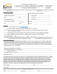 Document preview: Animal Shelter or Pound License Application - Kansas, 2024
