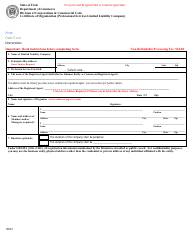 Document preview: Certificate of Organization (Professional Services Limited Liability Company) - Utah