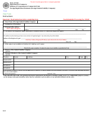 Document preview: Foreign Registration Statement (Foreign Limited Liability Company) - Utah