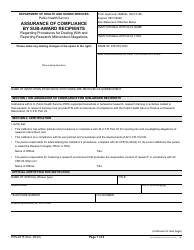 Document preview: Form PHS-6315 Assurance of Compliance by Sub-award Recipients