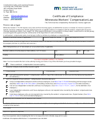 Document preview: Certificate of Compliance - Minnesota Workers' Compensation Law - Minnesota
