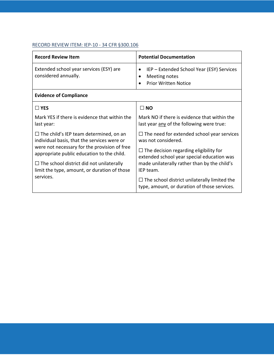 Priority Area 2: Iep Development - Oregon, Page 10