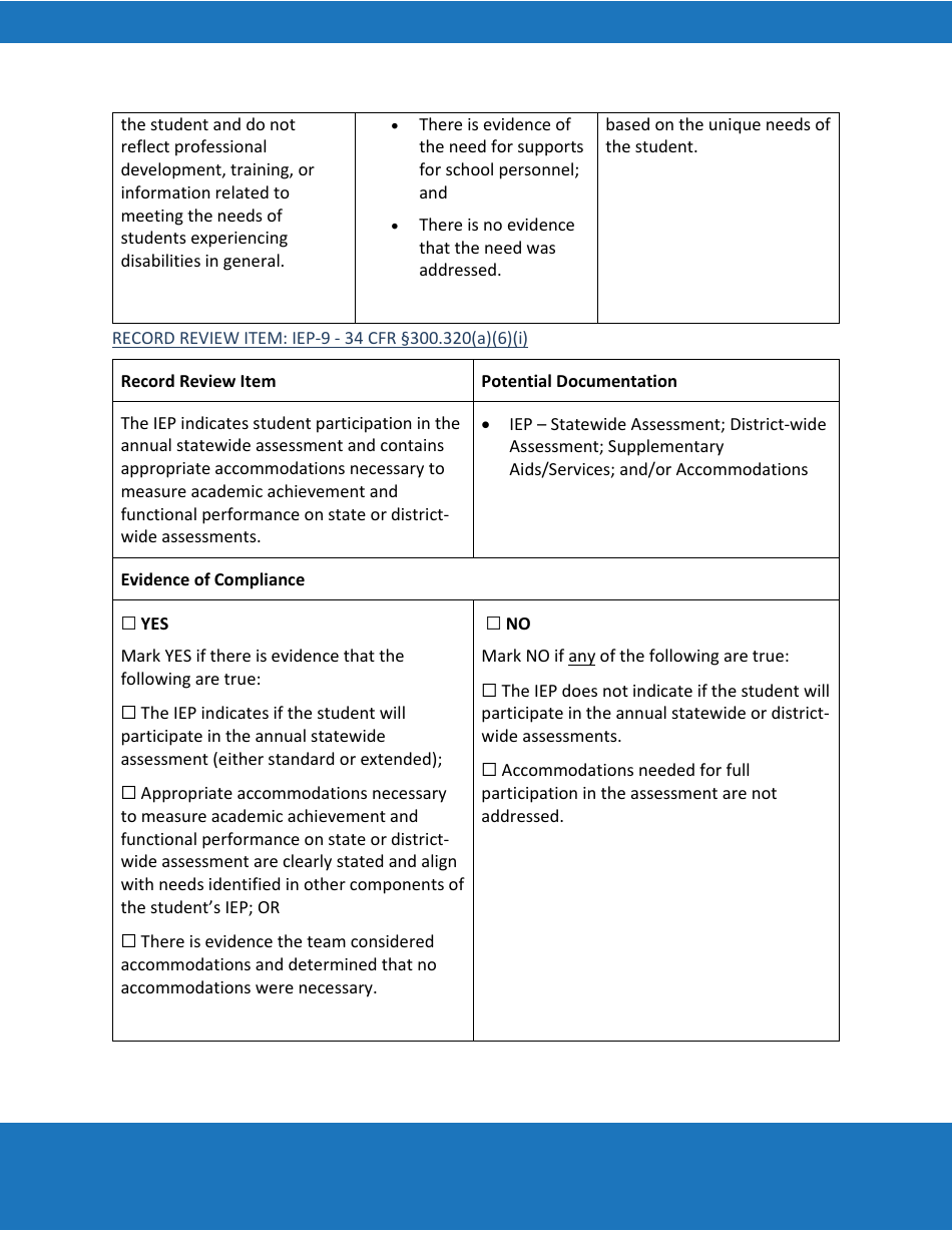 Priority Area 2: Iep Development - Oregon, Page 9