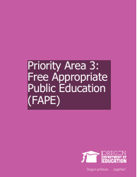 Priority Area 3: Free Appropriate Public Education (Fape) - Oregon