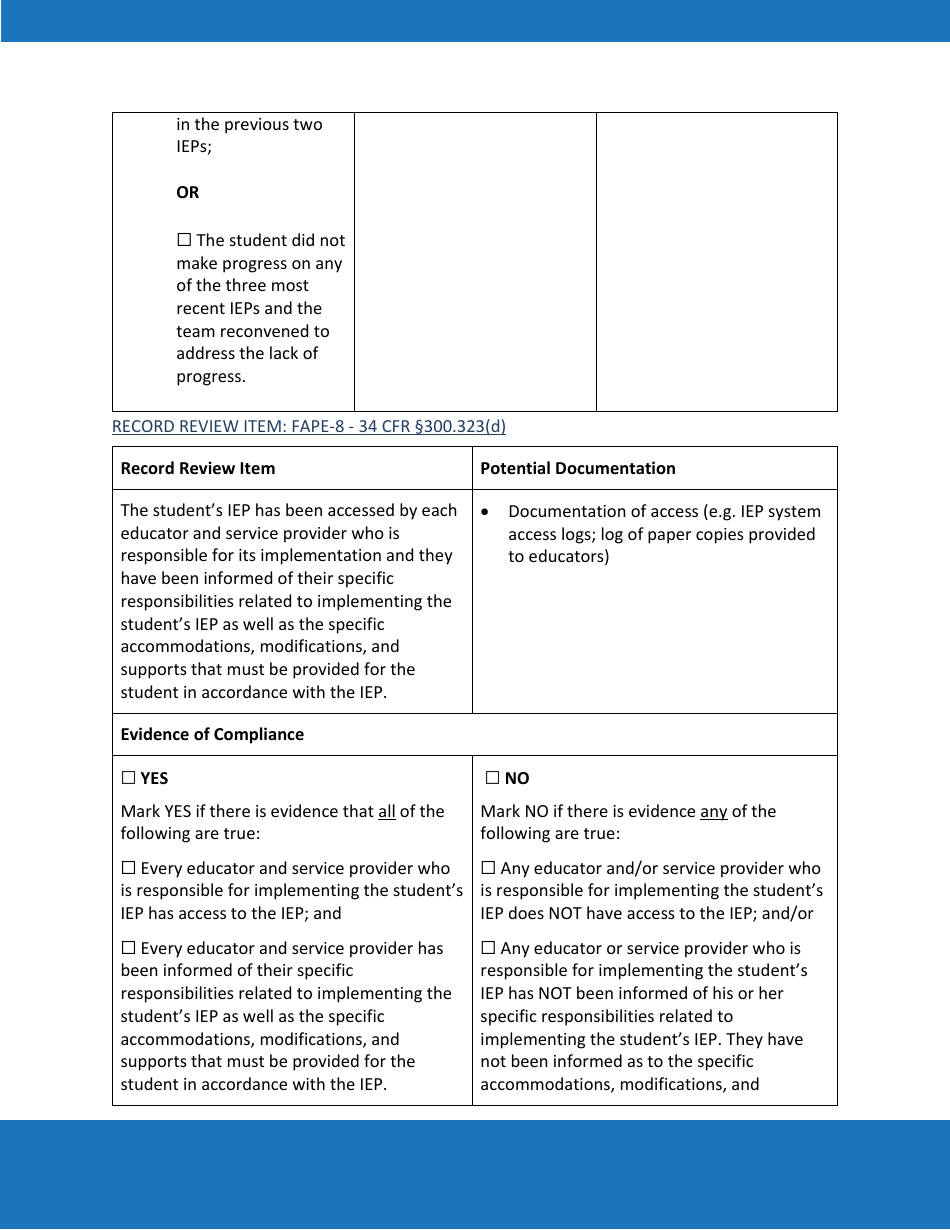 Priority Area 3: Free Appropriate Public Education (Fape) - Oregon, Page 7