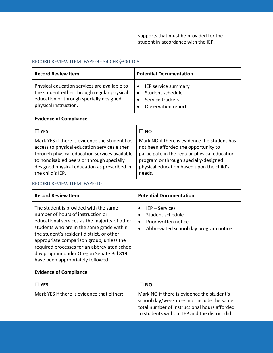 Priority Area 3: Free Appropriate Public Education (Fape) - Oregon, Page 8