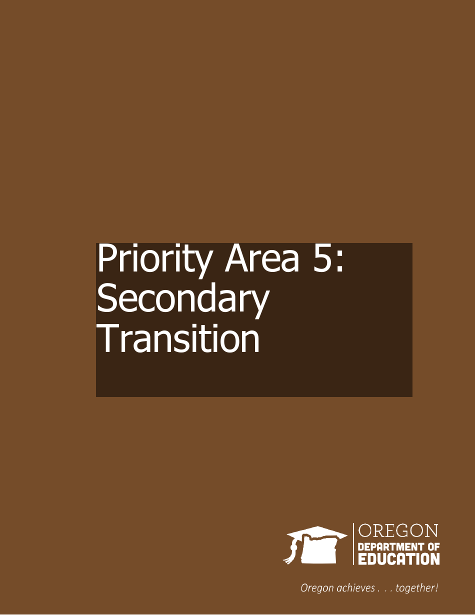 Priority Area 5: Secondary Transition - Oregon, Page 1
