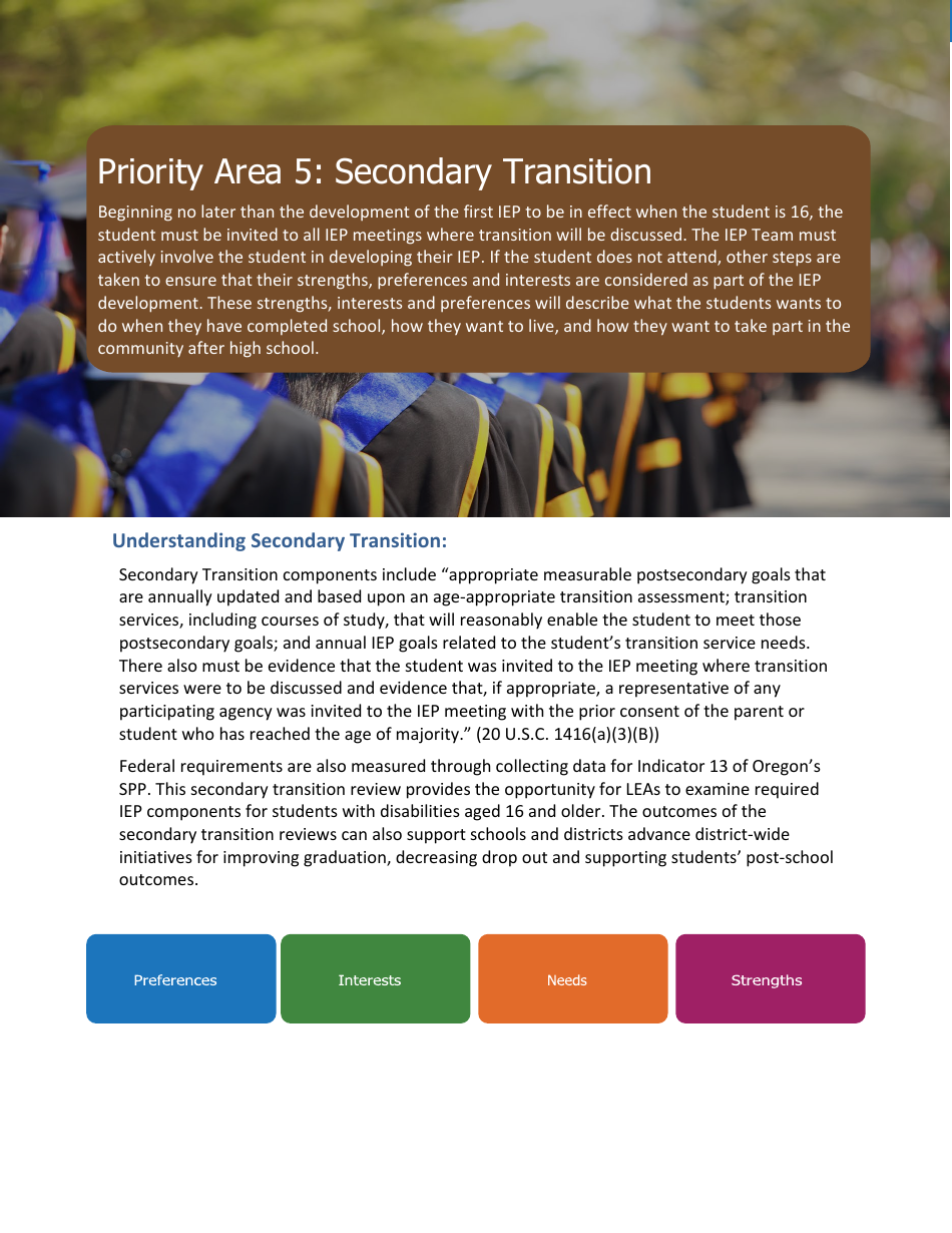 Priority Area 5: Secondary Transition - Oregon, Page 2