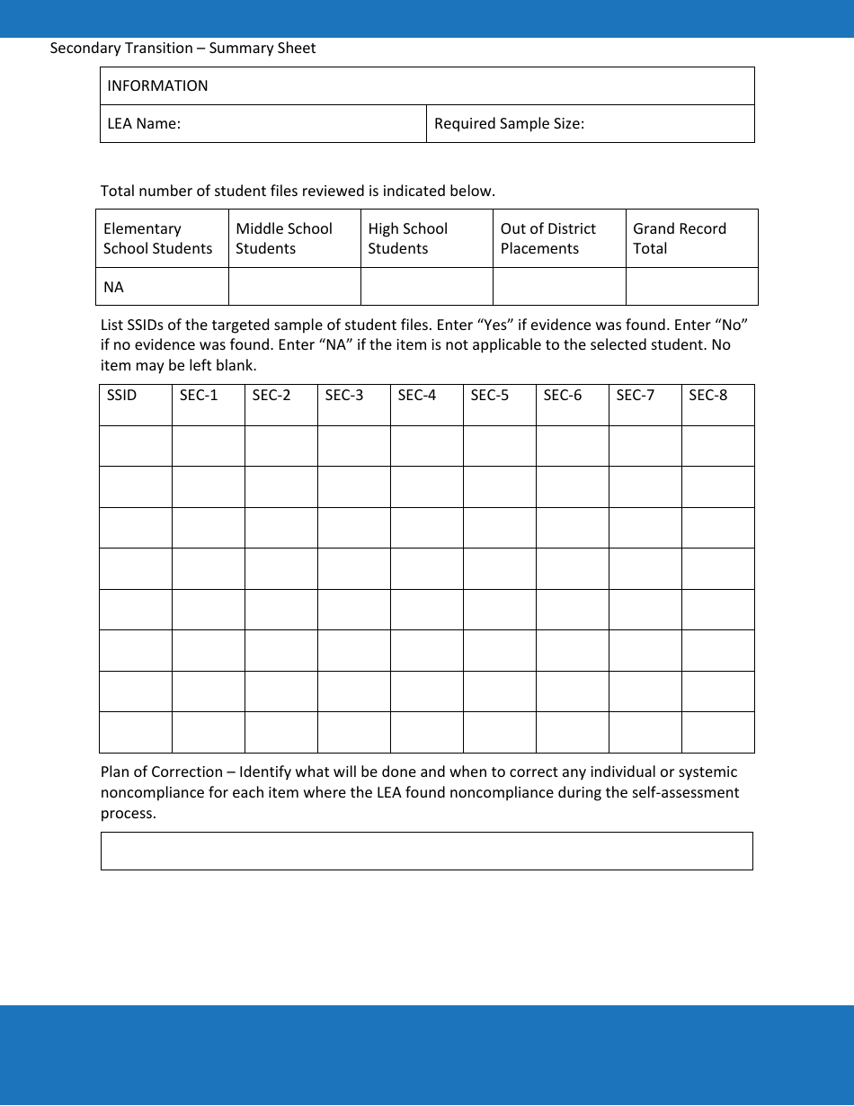 Priority Area 5: Secondary Transition - Oregon, Page 9