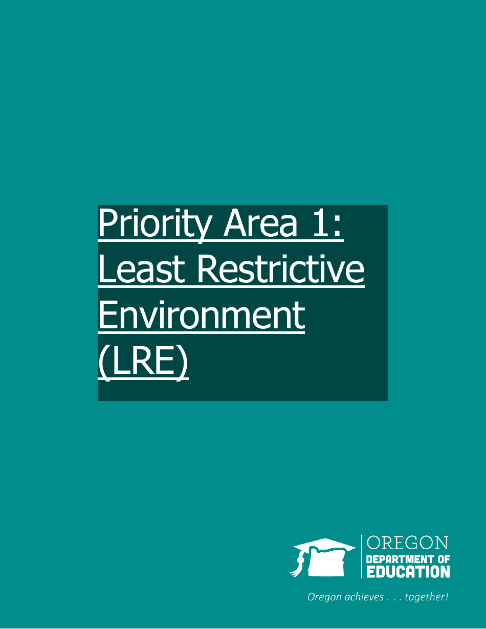 Priority Area 1: Least Restrictive Environment (Lre) - Oregon, Page 1