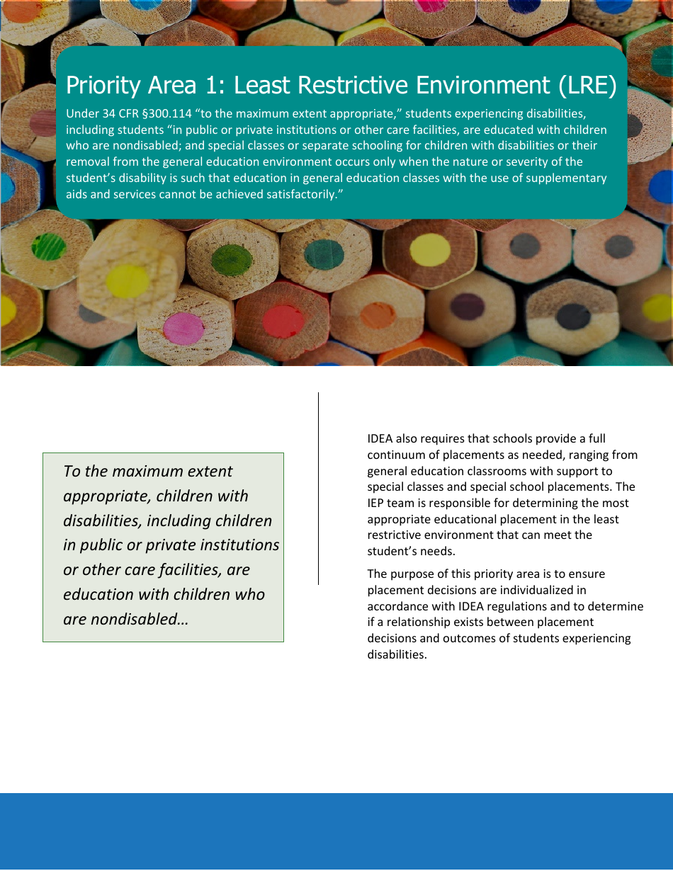 Priority Area 1: Least Restrictive Environment (Lre) - Oregon, Page 2