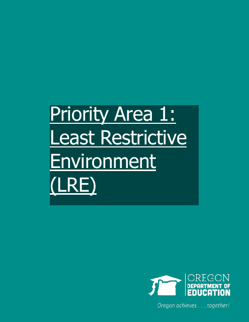Priority Area 1: Least Restrictive Environment (Lre) - Oregon Download Pdf