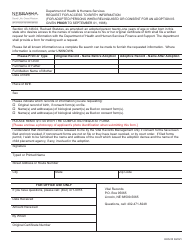 Document preview: Form HHS-53 Request for Access to Birth Information (For Adopted Persons When Relinquised or Consent for an Adoption Is Given Prior to September 01, 1988) - Nebraska