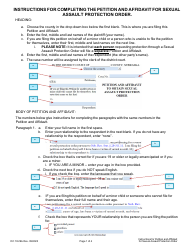 Document preview: Instructions for Form DC19:29 Petition and Affidavit for Sexual Assault Protection Order. - Nebraska