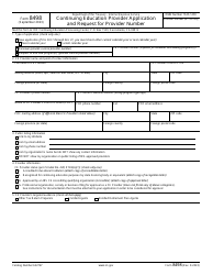 IRS Form 8498 Continuing Education Provider Application and Request for Provider Number