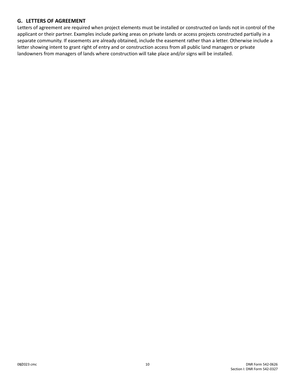 DNR Form 542-0626 (542-0327) Section I Cost-Share Application - Water Trails Program - Iowa, Page 10