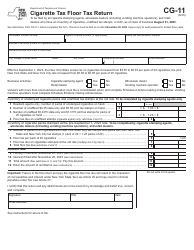 Document preview: Form CG-11 Cigarette Tax Floor Tax Return - New York
