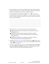 Form DC19:2 Petition and Affidavit to Obtain Harassment Protection Order - Nebraska, Page 3