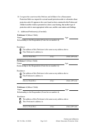 Form DC19:2 Petition and Affidavit to Obtain Harassment Protection Order - Nebraska, Page 5