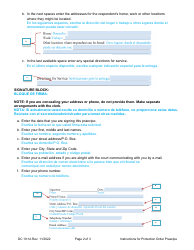 Instructions for Form DC19:1 Protection Order Praecipe - Nebraska (English/Spanish), Page 2