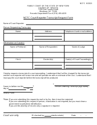 Document preview: Ncfc Court Reporter Transcript Request Form - New York