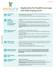 Document preview: Form DHS-6696-ENG Application for Health Coverage and Help Paying Costs - Minnesota