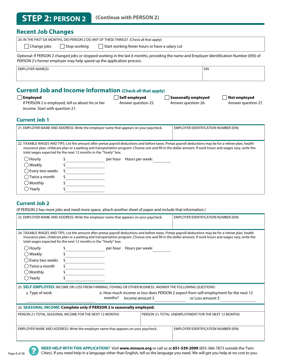 Form DHS-6696-ENG Application for Health Coverage and Help Paying Costs - Minnesota, Page 10