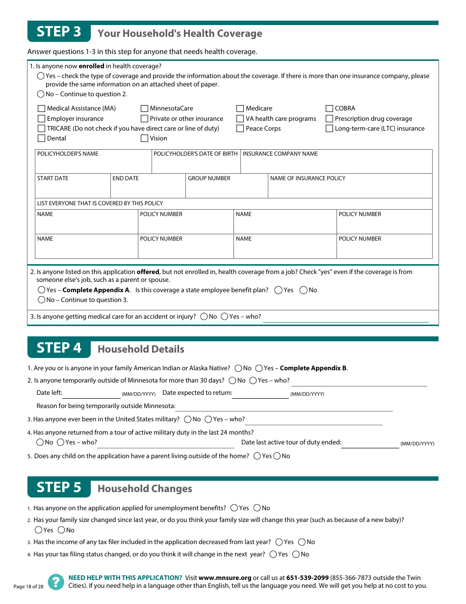 Form DHS-6696-ENG Application for Health Coverage and Help Paying Costs - Minnesota, Page 20