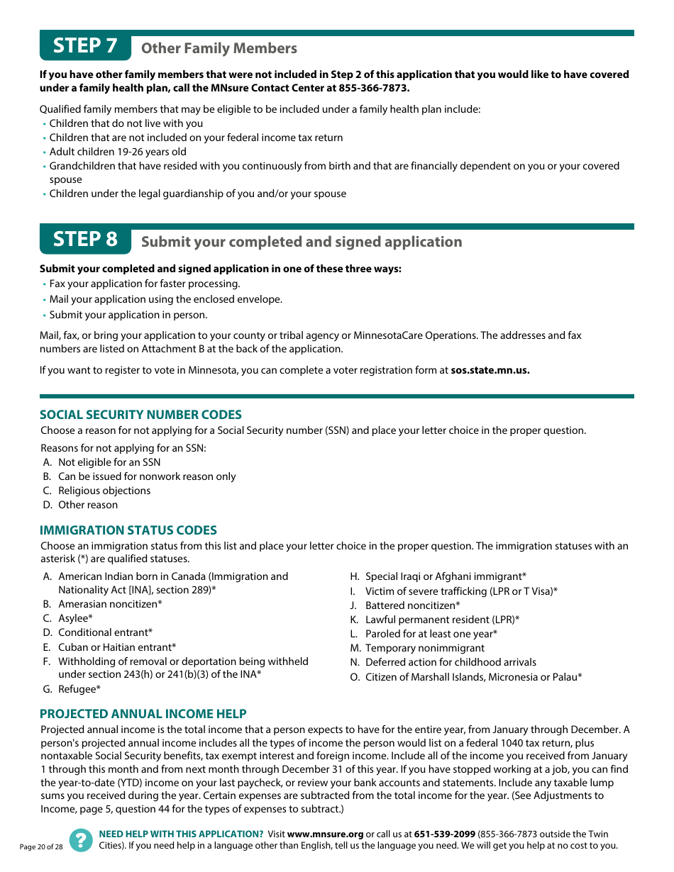 Form DHS-6696-ENG Application for Health Coverage and Help Paying Costs - Minnesota, Page 22