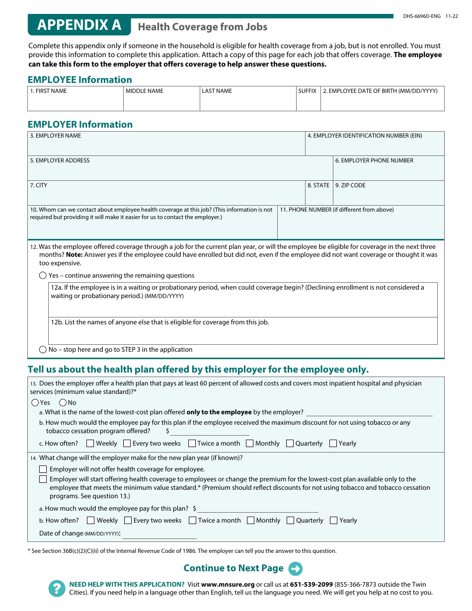Form DHS-6696-ENG Application for Health Coverage and Help Paying Costs - Minnesota, Page 23