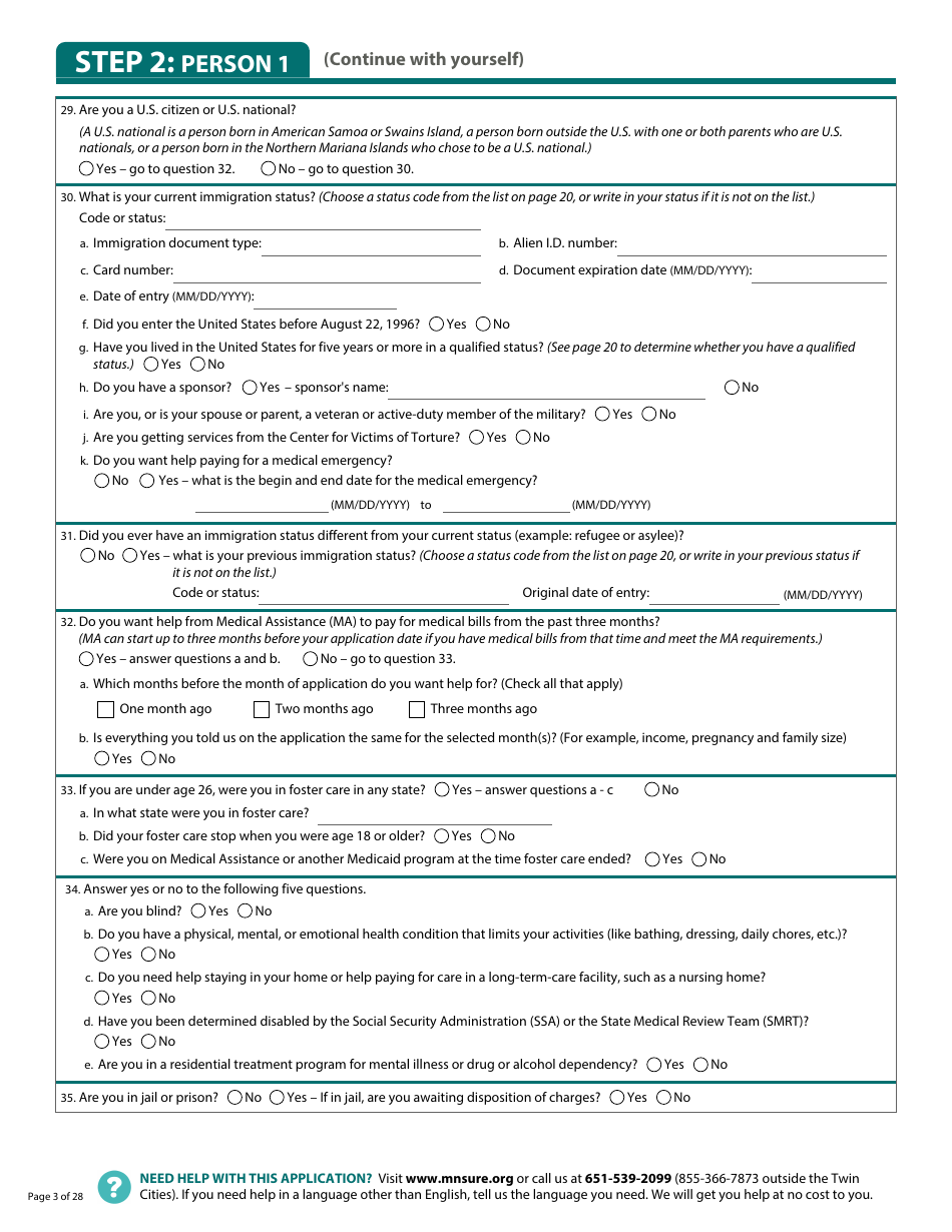 Form DHS-6696-ENG Application for Health Coverage and Help Paying Costs - Minnesota, Page 5