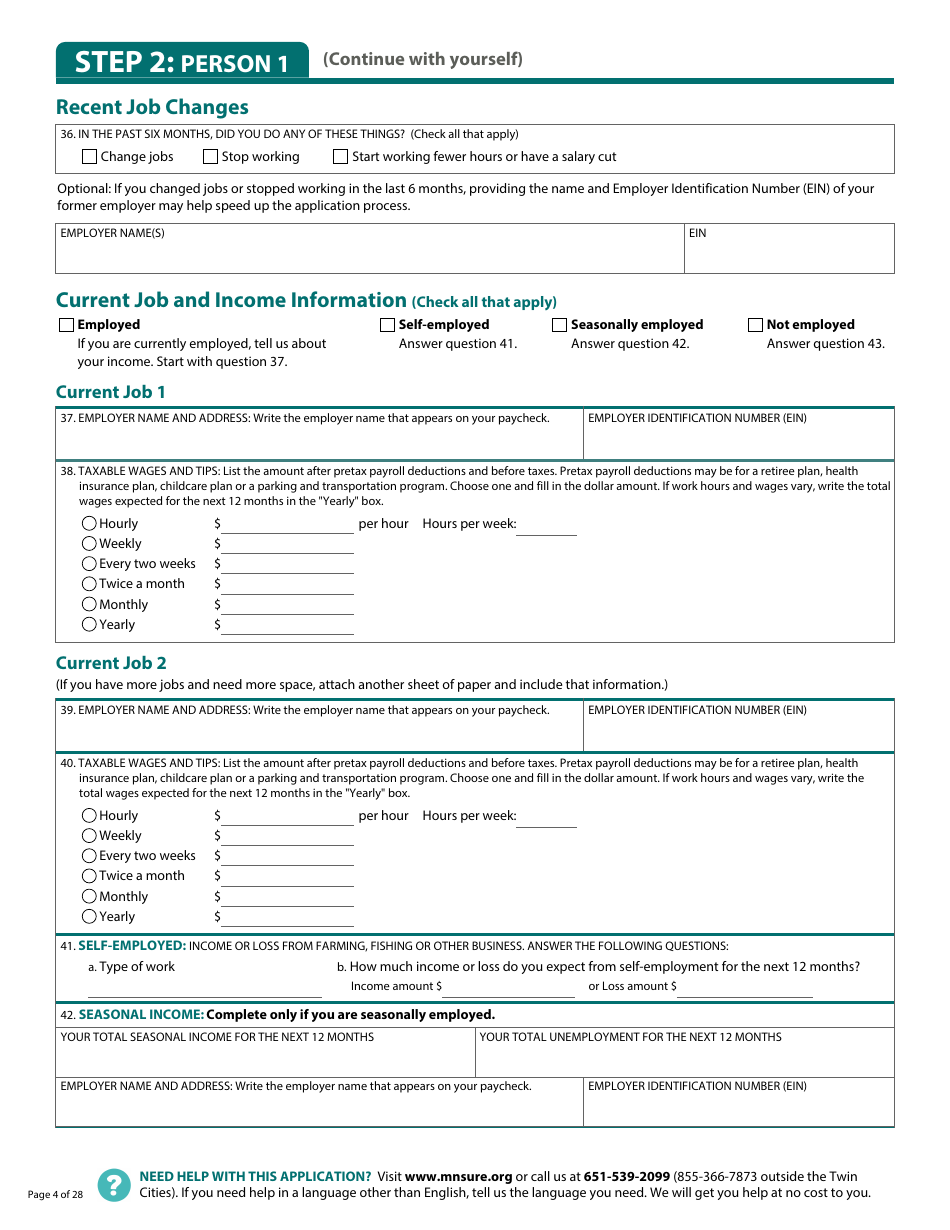 Form DHS-6696-ENG Application for Health Coverage and Help Paying Costs - Minnesota, Page 6