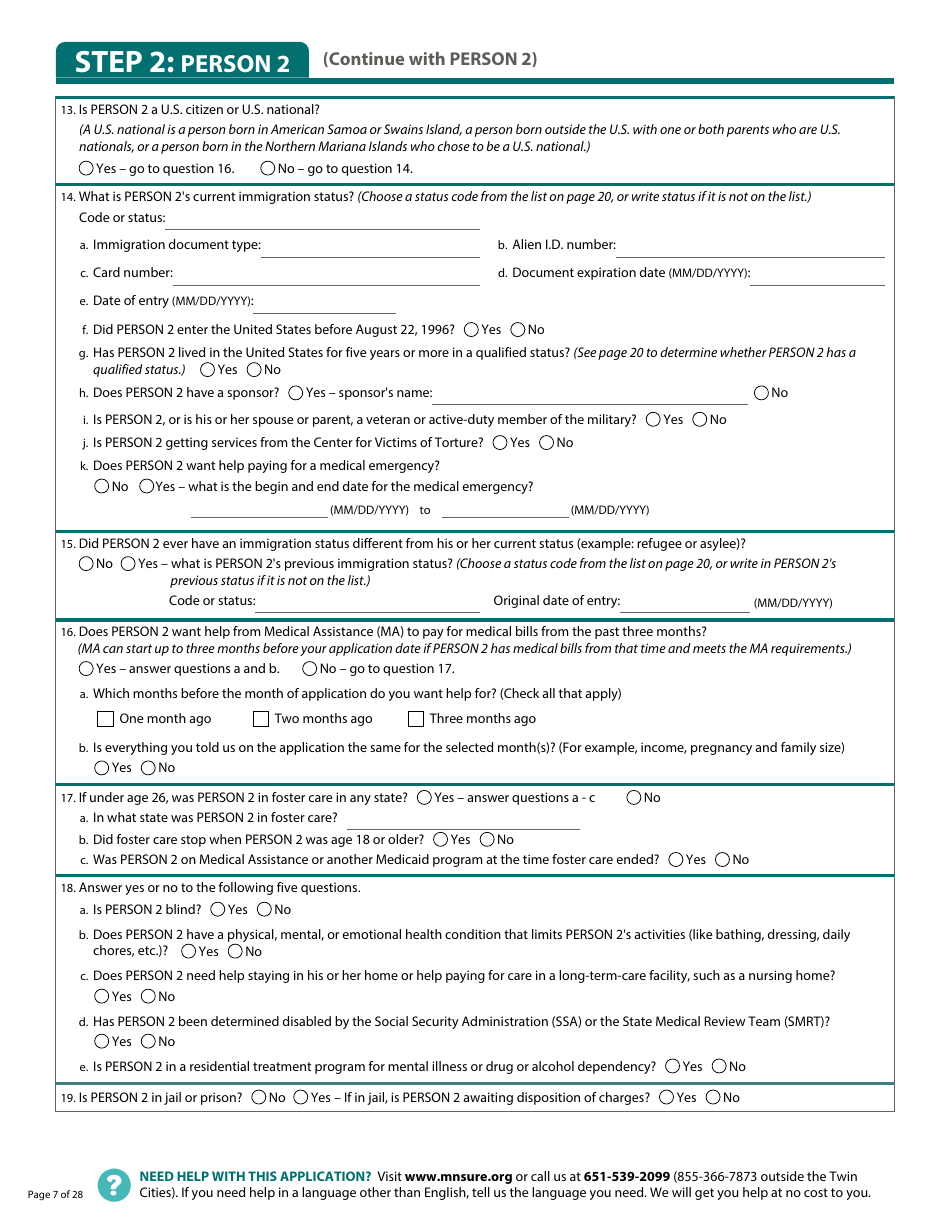 Form DHS-6696-ENG Application for Health Coverage and Help Paying Costs - Minnesota, Page 9