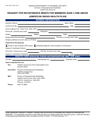 Document preview: Form DDD-1426A Request for Incontinence Briefs for Members Ages 3 and Above - Arizona
