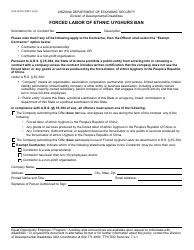 Document preview: Form PUR-1037A Forced Labor of Ethnic Uyghurs Ban - Arizona