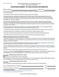 Form DDD-1512A Acknowledgment of Publications/Information - Arizona