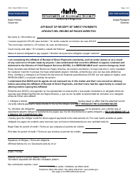 Form CSE-1156A Affidavit of Receipt of Direct Payments - Arizona (English/Spanish)