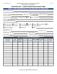 Form FAA-1855A Refugee Unit-Client Scheduling Intake Form - Arizona