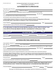 Document preview: Form FAA-0837A Authorization to Open an Ida - Arizona (English/Spanish)