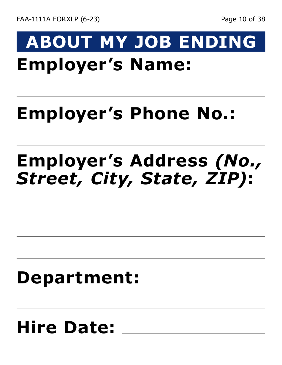 Form FAA-1111A-XLP Participant Statement Verification Worksheet (Extra Large Print) - Arizona, Page 10