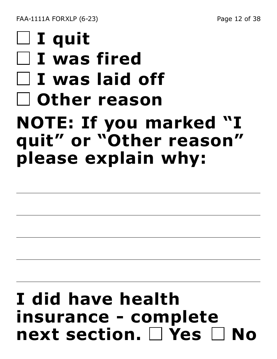 Form FAA-1111A-XLP Participant Statement Verification Worksheet (Extra Large Print) - Arizona, Page 12