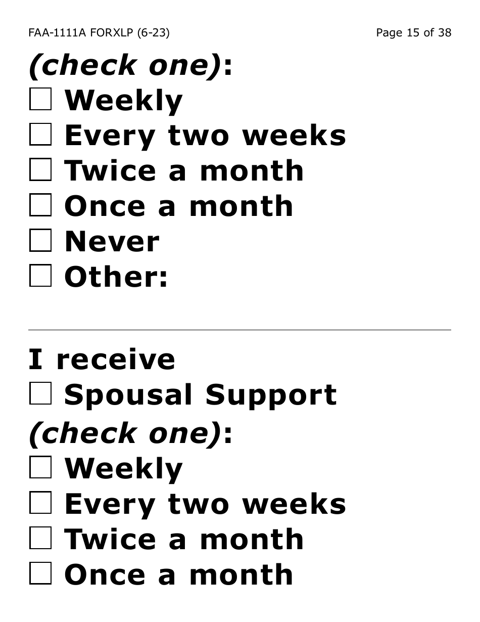 Form FAA-1111A-XLP Participant Statement Verification Worksheet (Extra Large Print) - Arizona, Page 15