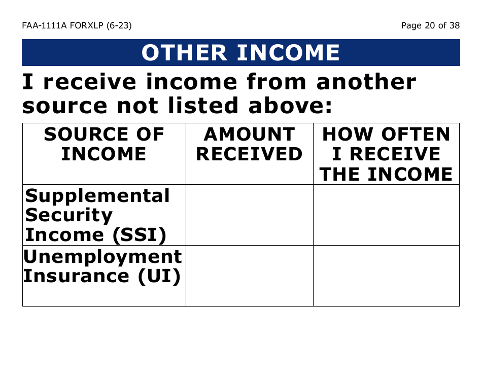 Form FAA-1111A-XLP Participant Statement Verification Worksheet (Extra Large Print) - Arizona, Page 20