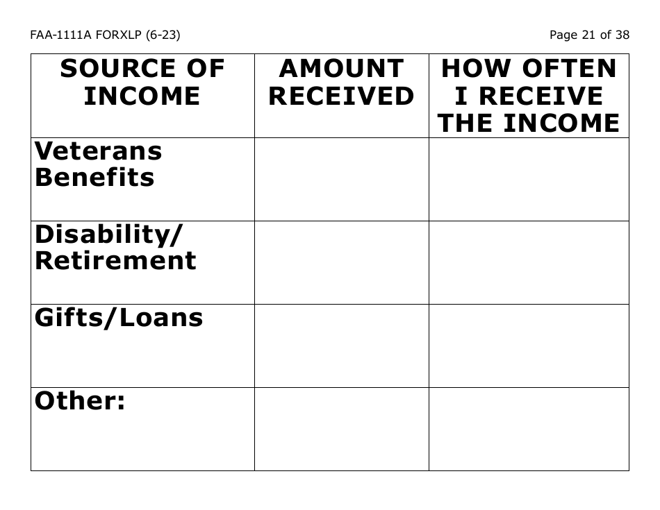 Form FAA-1111A-XLP Participant Statement Verification Worksheet (Extra Large Print) - Arizona, Page 21