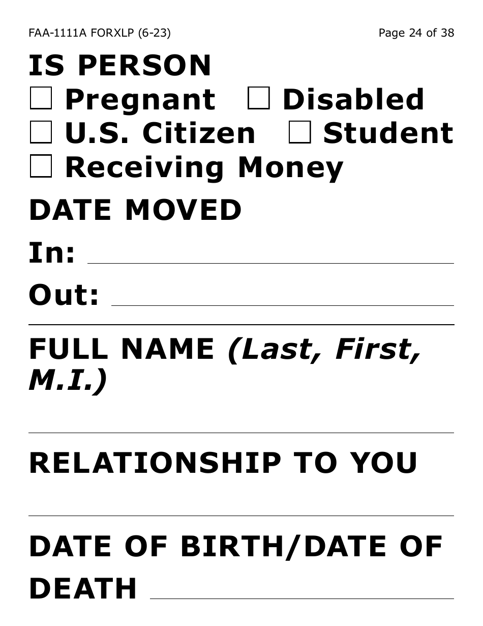 Form FAA-1111A-XLP Participant Statement Verification Worksheet (Extra Large Print) - Arizona, Page 24