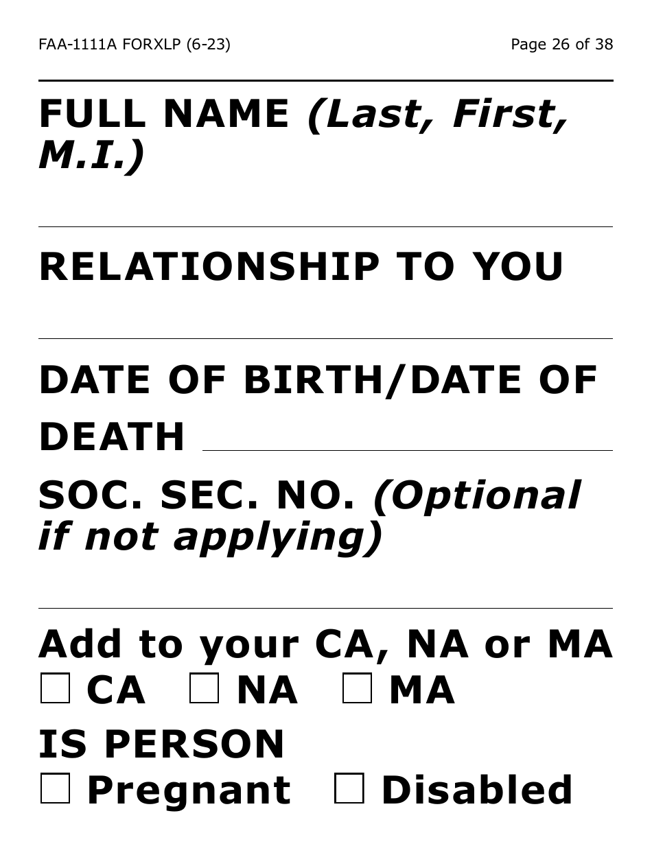 Form FAA-1111A-XLP Participant Statement Verification Worksheet (Extra Large Print) - Arizona, Page 26
